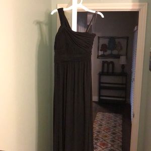 BCBG one shoulder, black, long dress